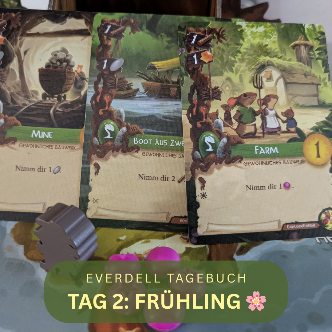Everdell Tagebuch Tag 2: Beeren-Sabotage, Biber-Tee und ein Wachturm mit Attitüde